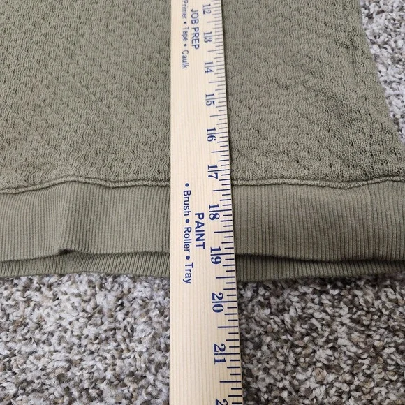 Madewell Short Sleeve Polo‎ Top Women's Medium Olive Green Textured Knit - Picture 9 of 9